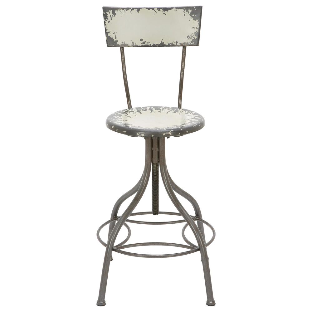 Maple and Jade 41" Vintage Bar Stool in Beige and Distressed Gray, , large