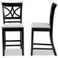 Baxton Studio Chandler Counter Height Pub Chair with Grey Cushion in Espresso Brown (Set of 2), , large