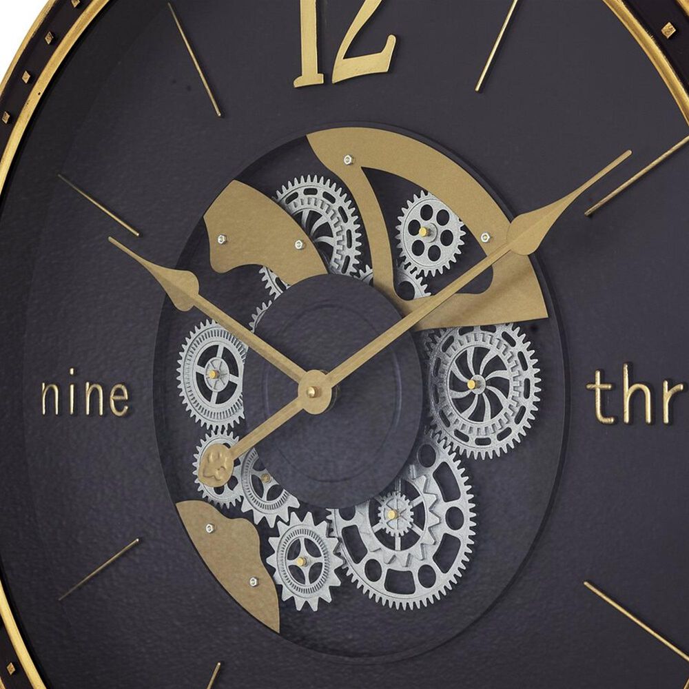 Yosemite Home Decor Matte Gear Wall Clock in Matte Grey, Silver and Gold, , large