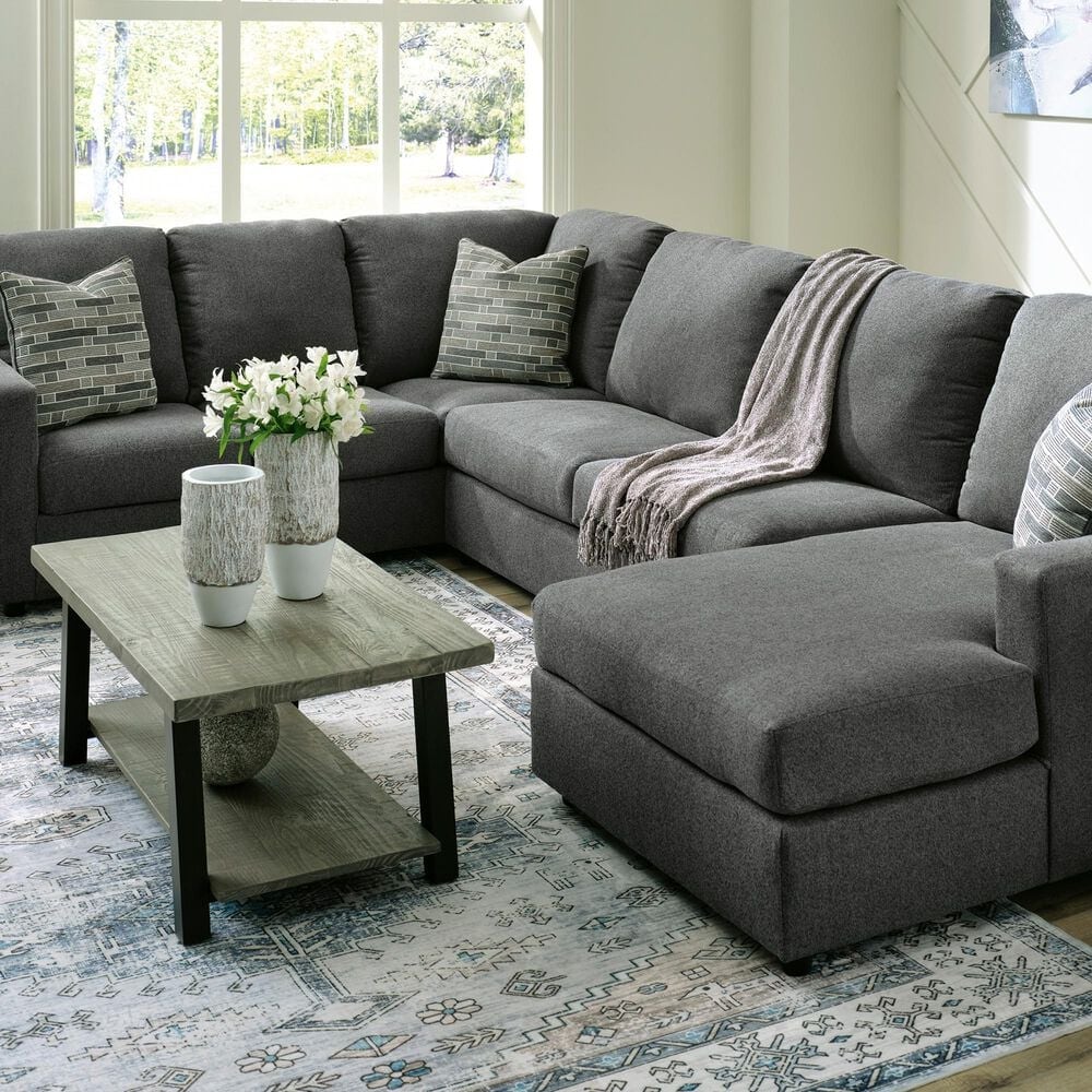 Ashley Edenfield 3-Piece Right Facing Sectional with Chaise in Charcoal, , large