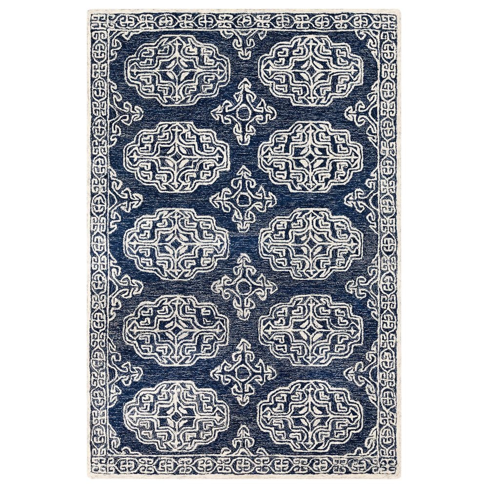 Surya Granada GND-2308 2" x 3" Dark Blue, Ivory and Charcoal Scatter Rug, , large