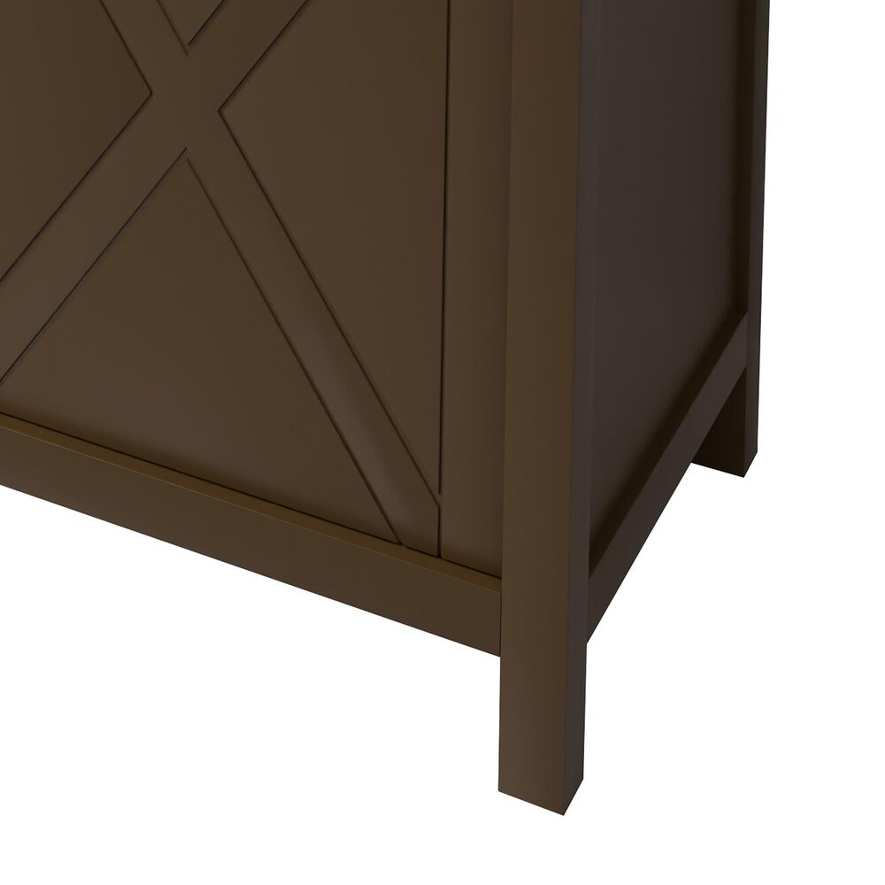 Lexora Home Marsyas 60" Double Bathroom Vanity in Brown with 2 cm White Cultured Marble Top and Rectangular Sinks, , large