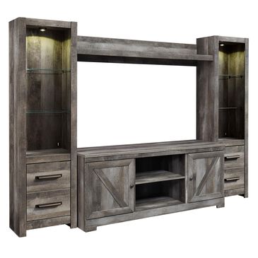 Signature Design by Ashley Wynnlow 4-Piece Entertainment Center in Rustic Gray, , large