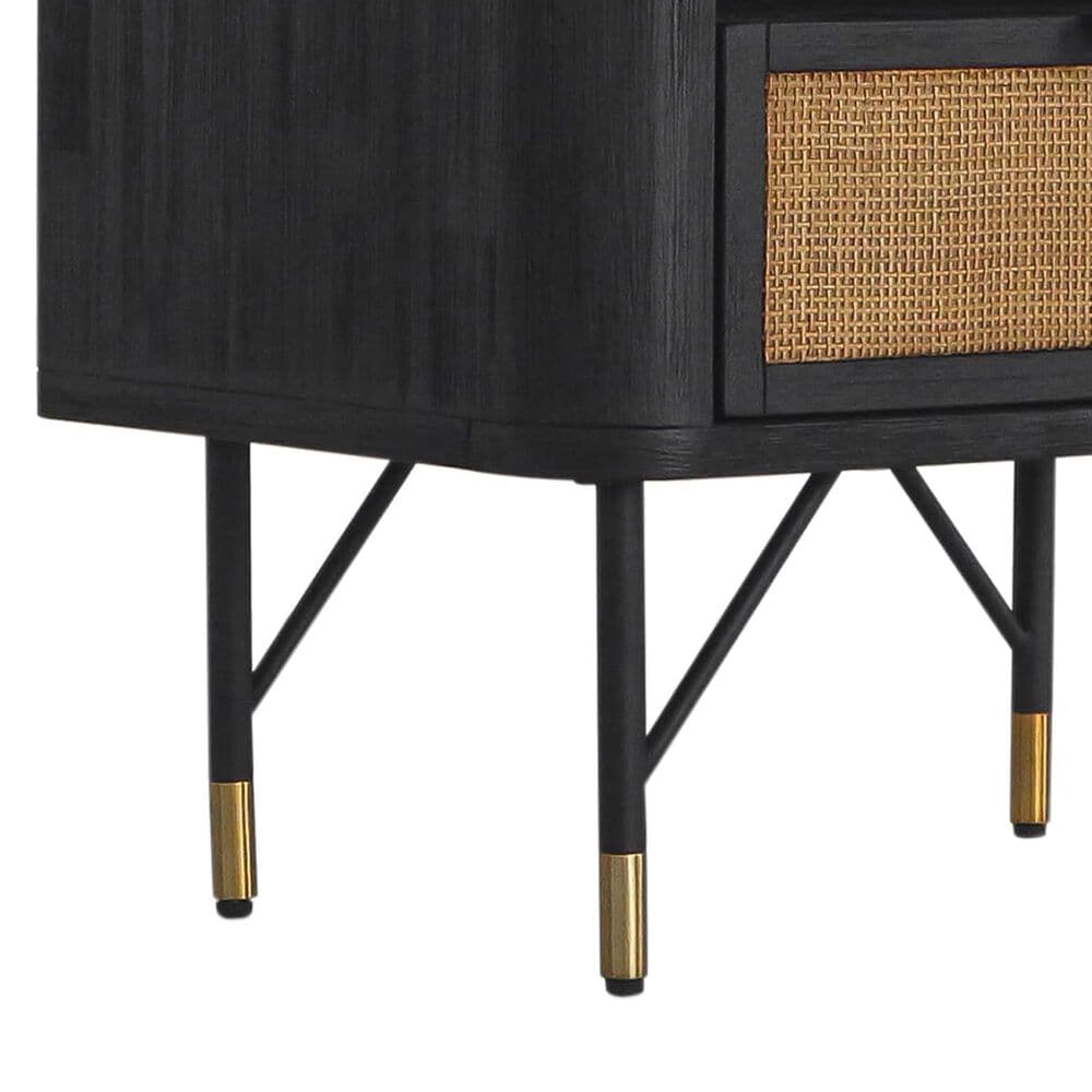Blue River Saratoga 1-Drawer Nightstand in Black and Natural, , large