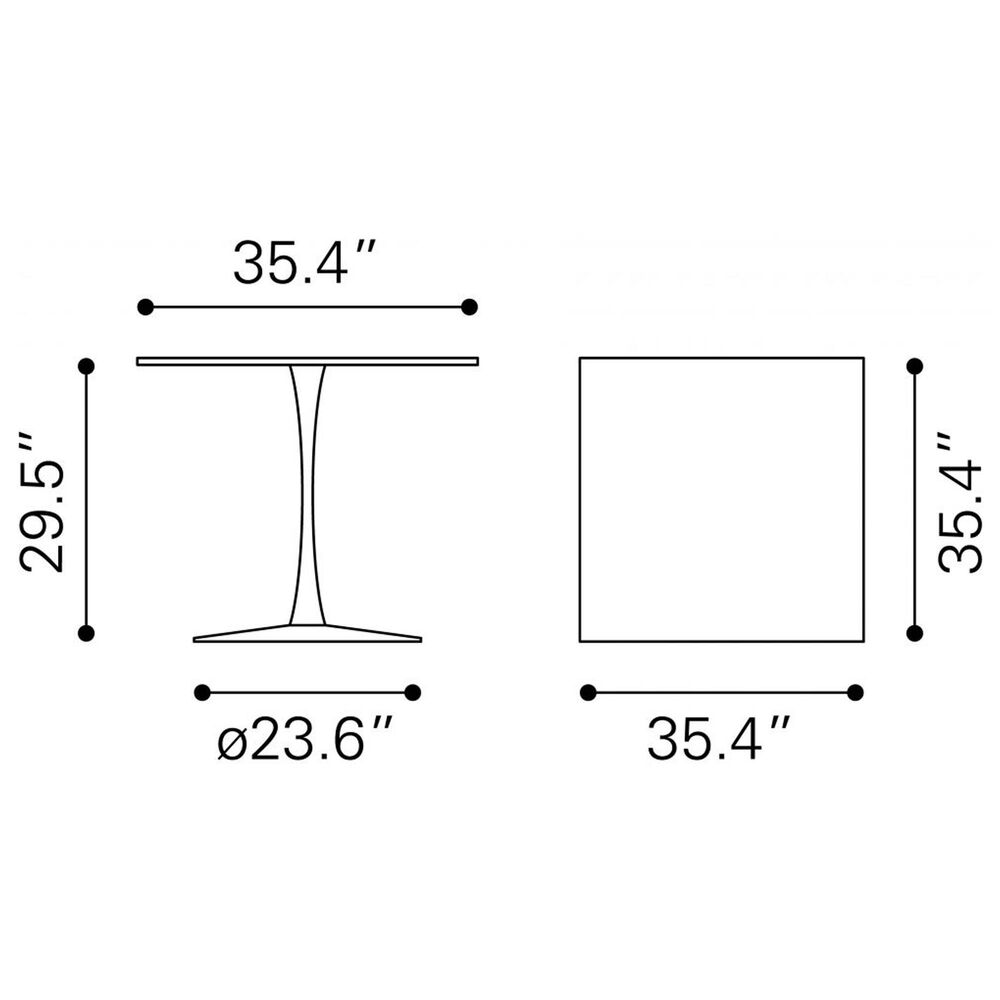 Zuo Modern Molly Dining Table in Brown and Black - Table Only, , large
