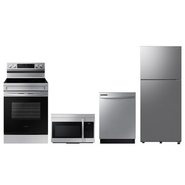 SAMSUNG 4-Piece Kitchen Package with 1.6 cu. ft. Microwave in Stainless Steel, , large