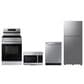 SAMSUNG 4-Piece Kitchen Package with 1.6 cu. ft. Microwave in Stainless Steel, , large