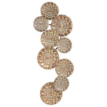 Maple and Jade 50" x 19" Eclectic Abstract Wall Decor in Gold, , large