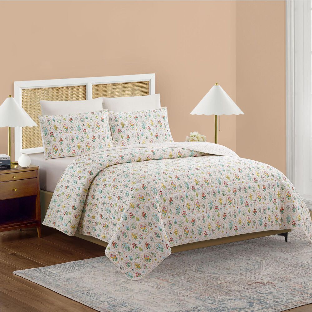 Peking Handicraft 3-Piece Full/Queen Floral Wallpaper Quilt Set in Multicolor, , large
