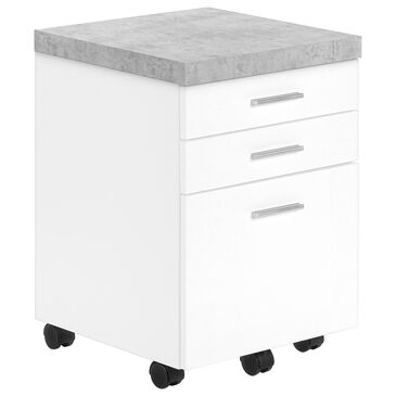 Monarch Specialties 3-Drawer Filling Cabinet in White, Grey and Black, , large