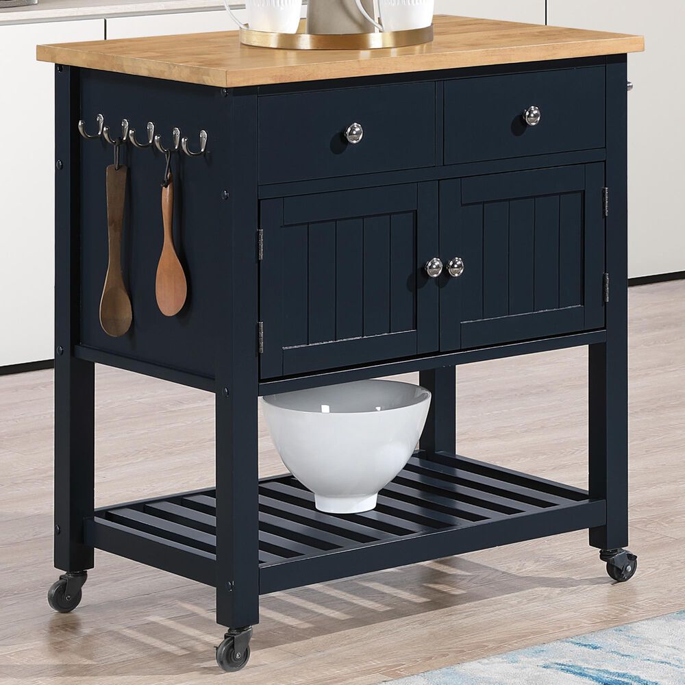 Valor Living Stirling Kitchen Cart in Blue, , large