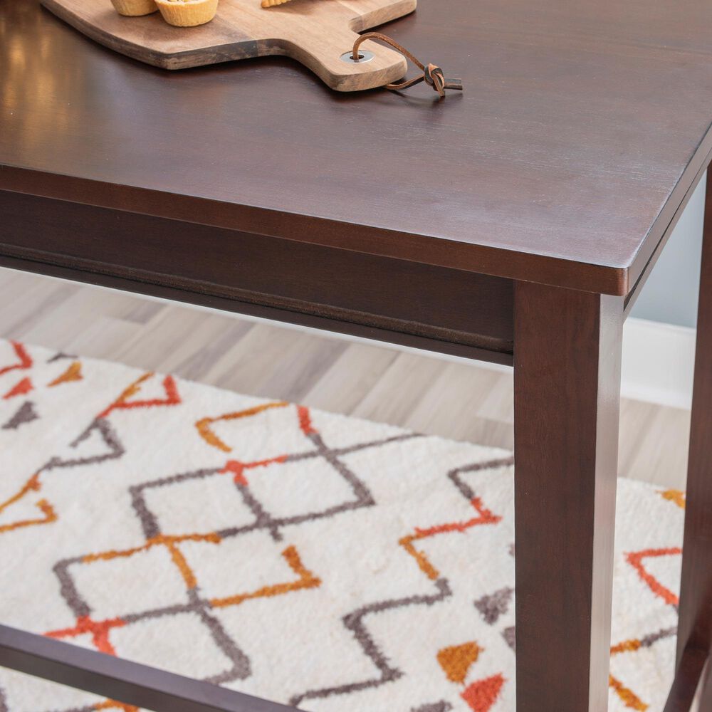 Linon Home Decor Claridge Bar Height Pub Table in Rich Brown - Table Only, , large