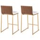 Lumisource Mason 26" Counter Stool with White Cushion in Gold and Walnut (Set of 2), , large