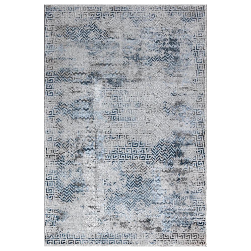 Rugs America Samina Mediterranean Breeze 5"3" x 7" Blue and White Area Rug, , large