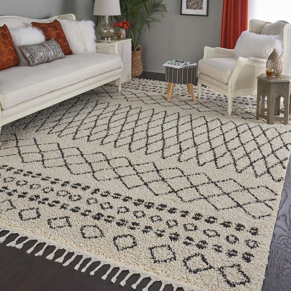 Nourison Moroccan MRS02 3"11" x 6"7" Cream Area Rug, , large