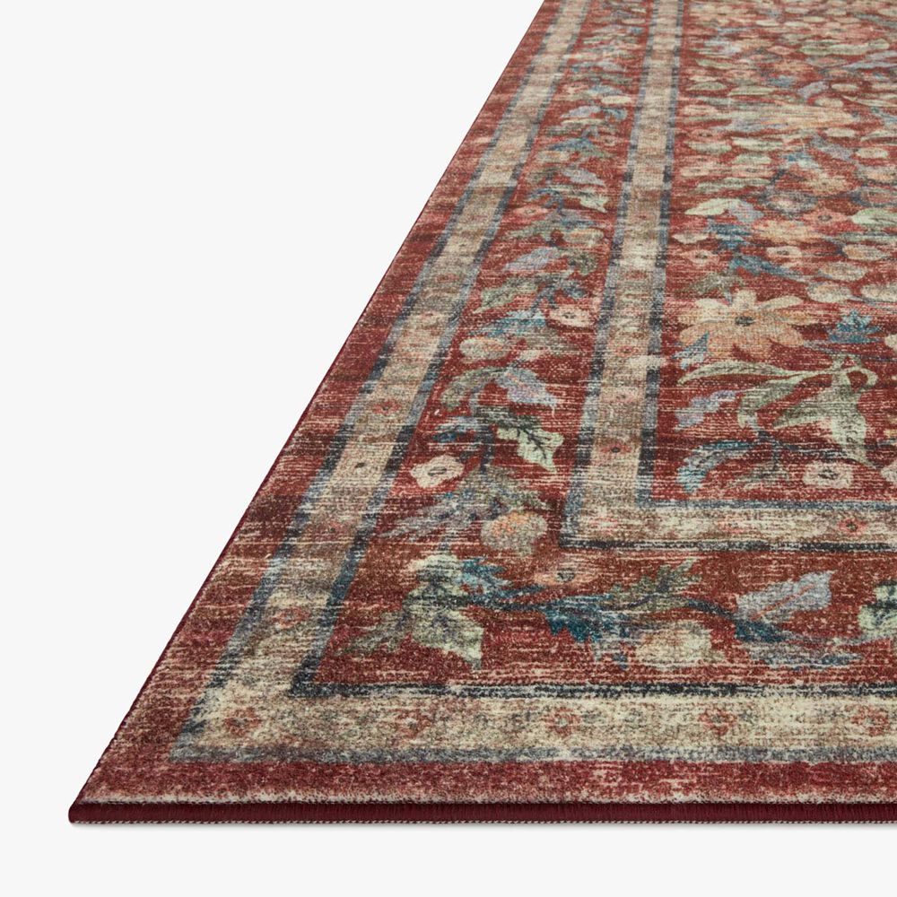 Rifle Paper Co Crafted by Cloth and Company Courtyard 5&#39; x 7&#39;6&quot; Eve Crimson Area Rug, , large