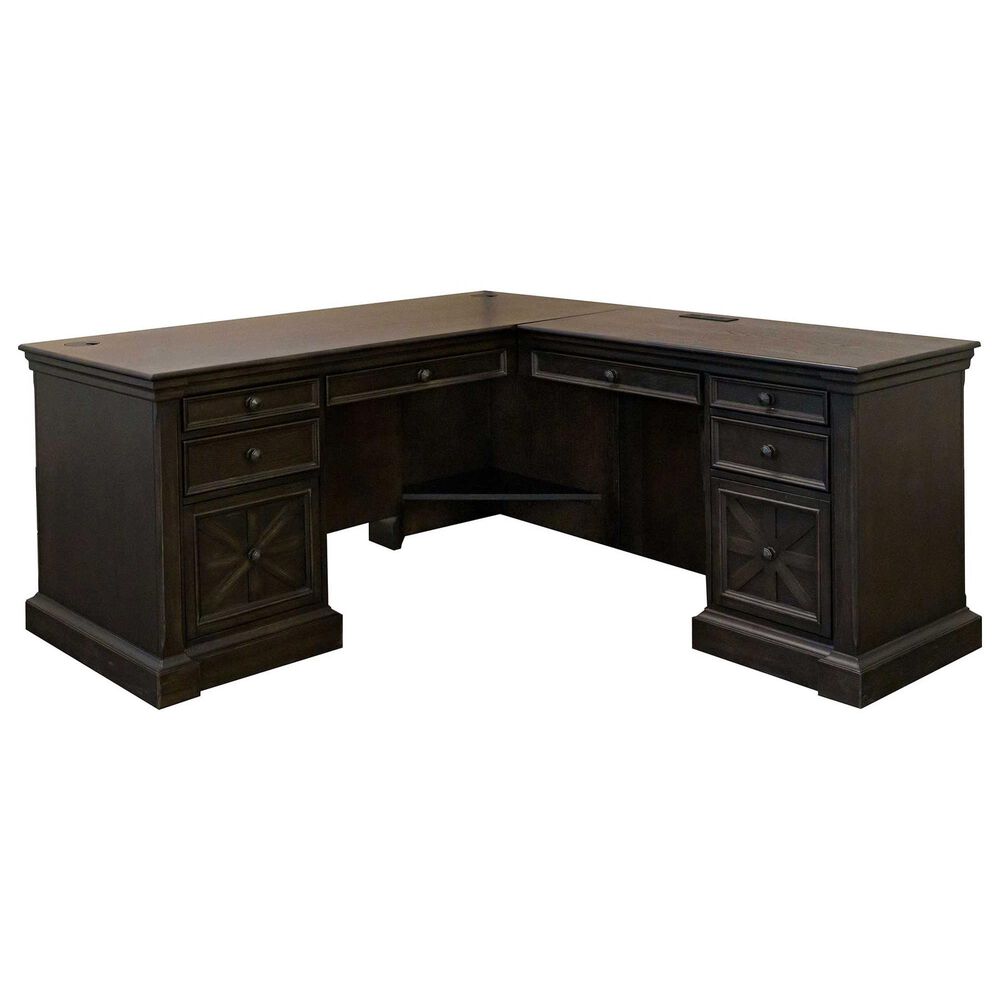 Wycliff Bay Kingston L-Shaped Desk with Return in Slate, , large
