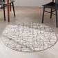 Nourison Rush 4" Round Ivory and Grey Area Rug, , large