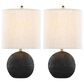 LumiSource Kona 23" Polyresin Table Lamp in Matte Black and Modern Brass (Set of 2), , large