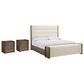 Ashley Marxmore King Upholstered Storage Bed with Two Nightstands in Brown, , large
