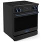 Thork Kitchen Gordon Ramsay 4.55 Cu. Ft. 30" Professional Electric Range with Navy Blue Handle Kit in Black, , large