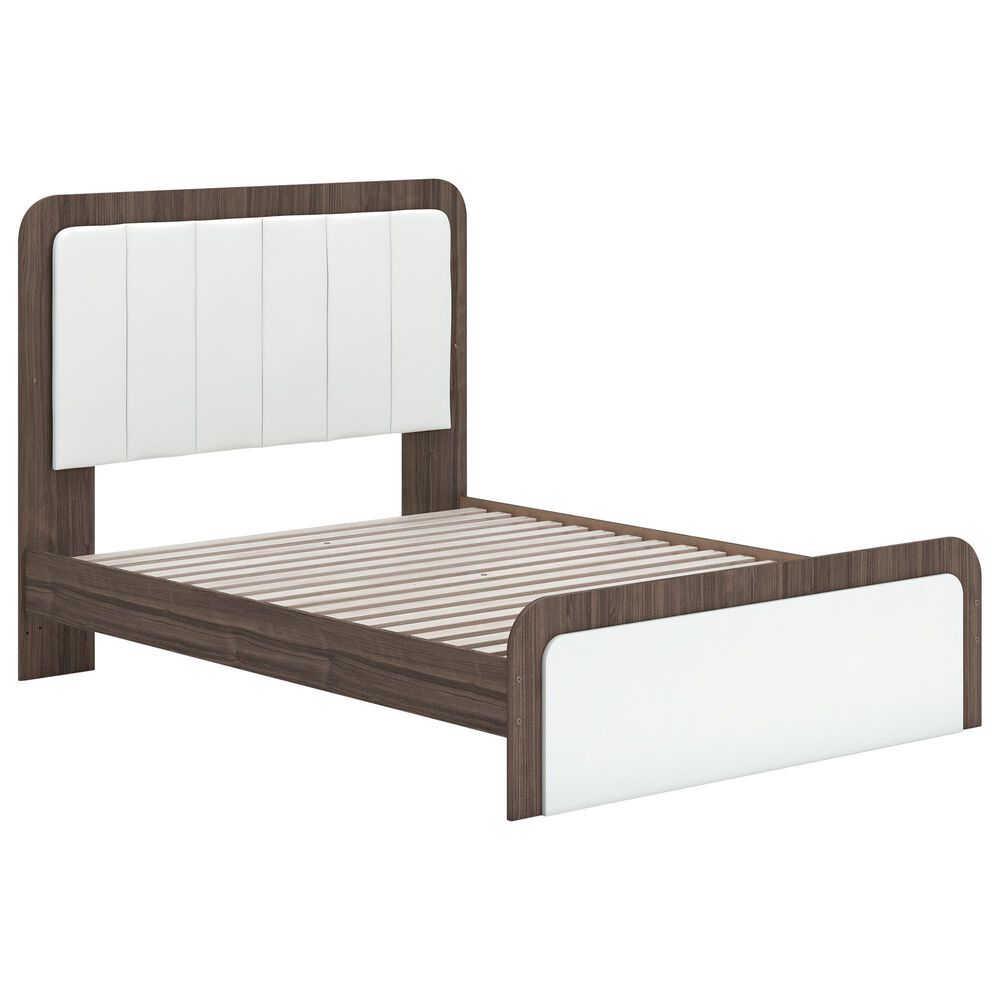 Ashley Kendanport Queen Upholstered Bed with Dresser and Nightstand in Brown and White, , large