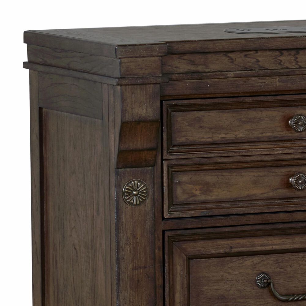 Sasha Lee Grand Teton 2 Drawer Wireless Charging Nightstand in Dark Brown with 2 USB Ports, , large