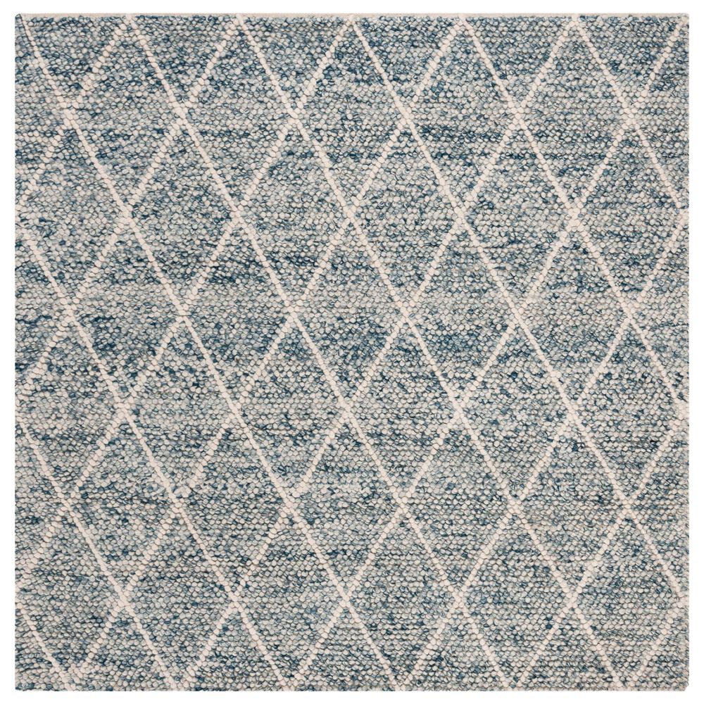 Safavieh Natura NAT712B 6" Square Ivory and Blue Area Rug, , large