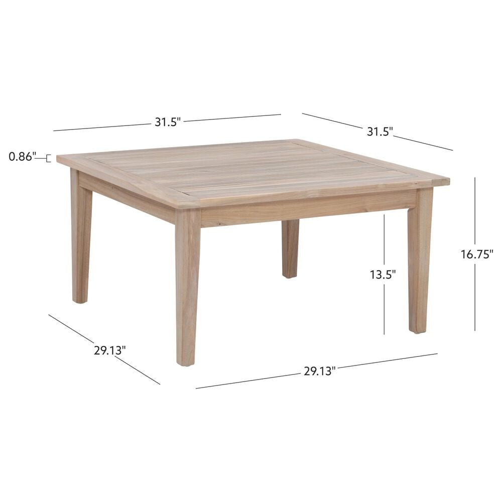 Linon Home Decor Teagon Square Coffee Table in Natural, , large