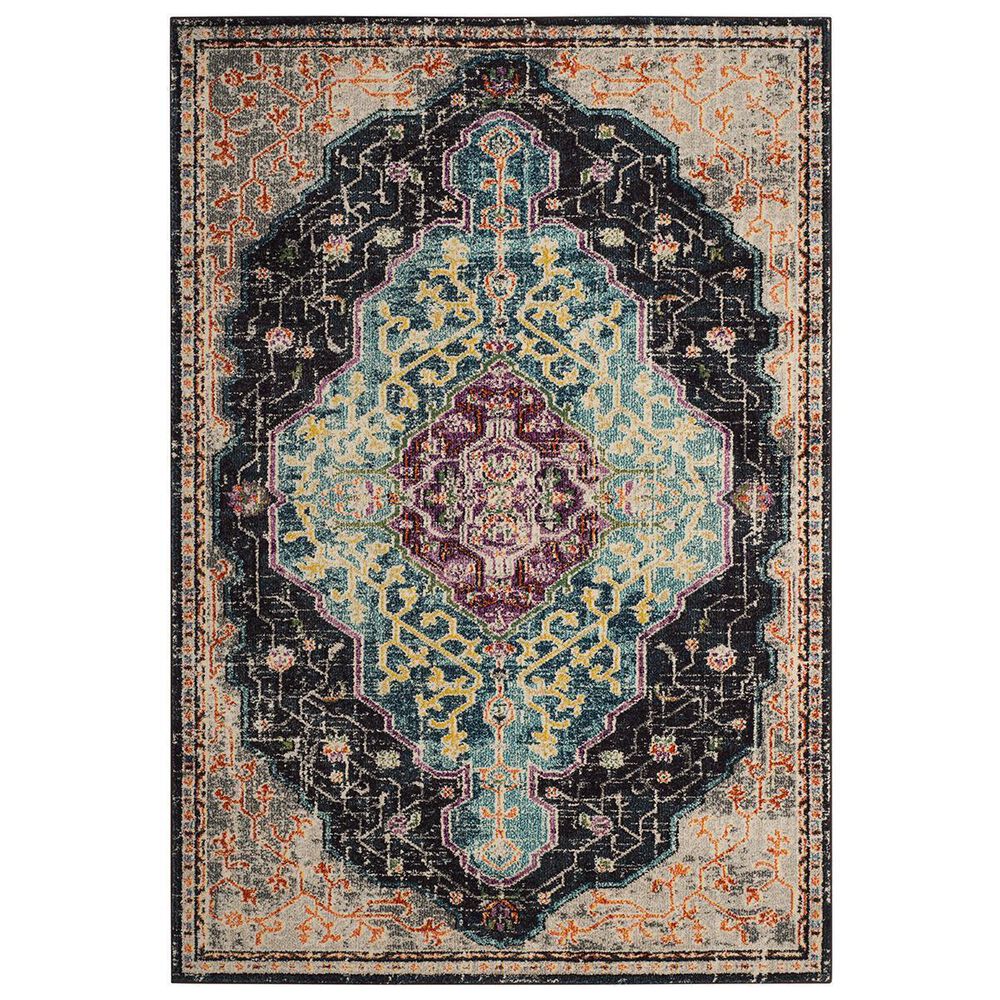 Safavieh Monaco MNC249Z-3 3" x 5" Black/Blue Area Rug, , large