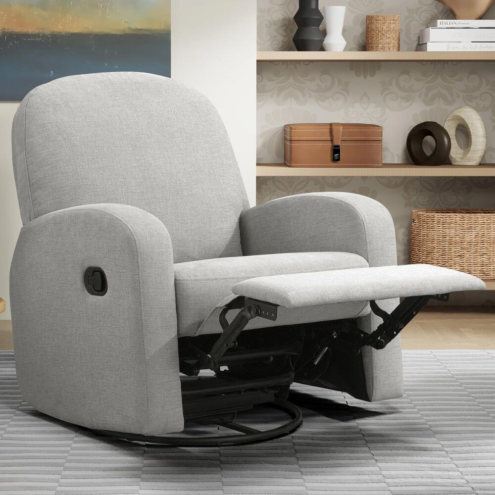 Lifestyle Solutions Paloma Manual Swivel Rocker Recliner in Light Grey, , large
