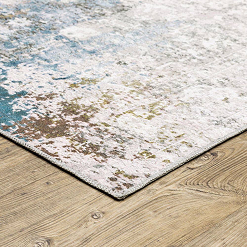 Oriental Weavers Malibu 2&#39; x 3&#39; Ivory and Blue Area Rug, , large