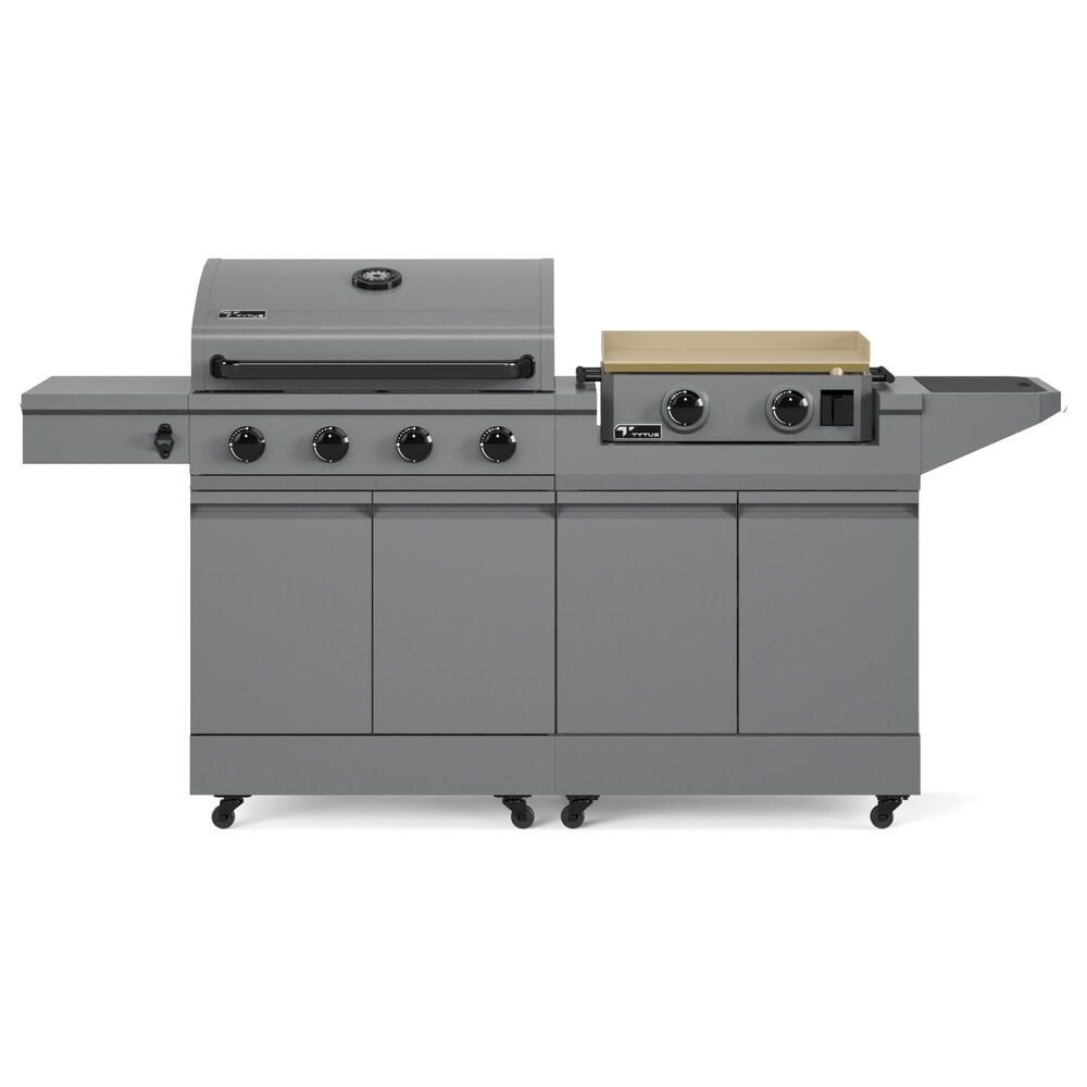 Tytus Anaheim and Emberwood 3-Piece Modular Duo with 2-Burner Gas Griddle in Gunmetal Gray, , large