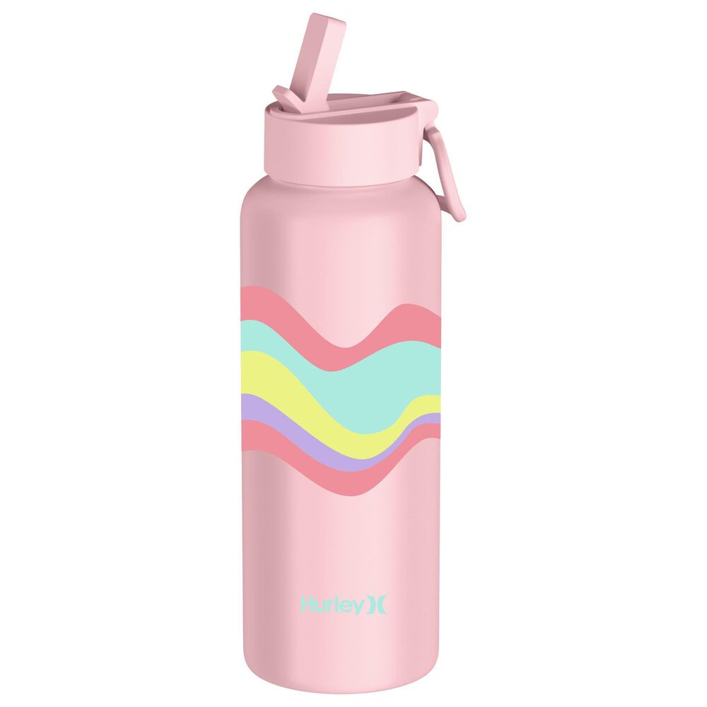 Hurley 32 Oz Oasis Zen Bottle with Straw Cap in Pink Wave, , large