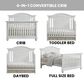 Oxford Baby London Lane 4-In-1 Convertible Crib in Vintage White, , large