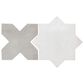 Soho Studio Malta White Star and Dove Gray Cross 6" x 6" Porcelain Tile Kit, , large
