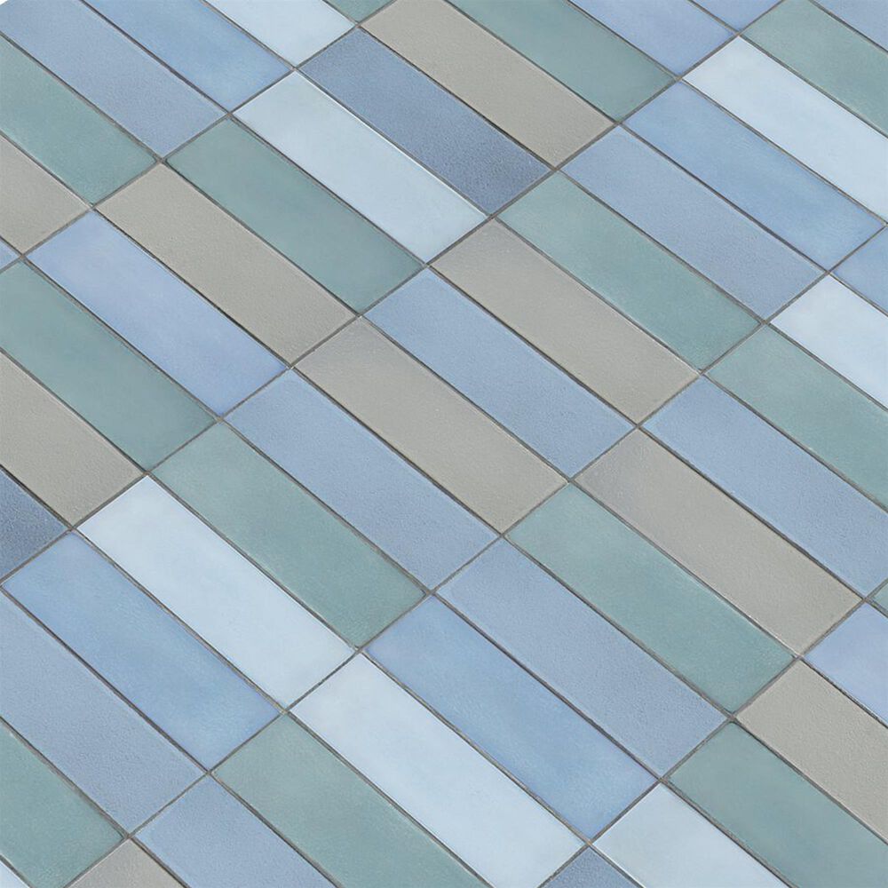 Soho Studio ColorHues Lake Blend 2" x 8" Cement and Lava Stone Tile, , large