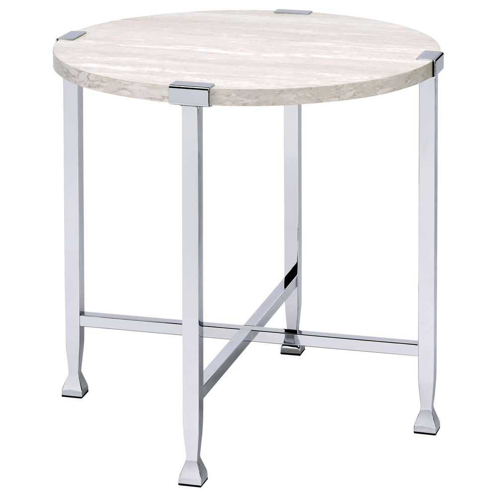 Gunnison Co. Brecon End Table in White Oak/Chrome, , large