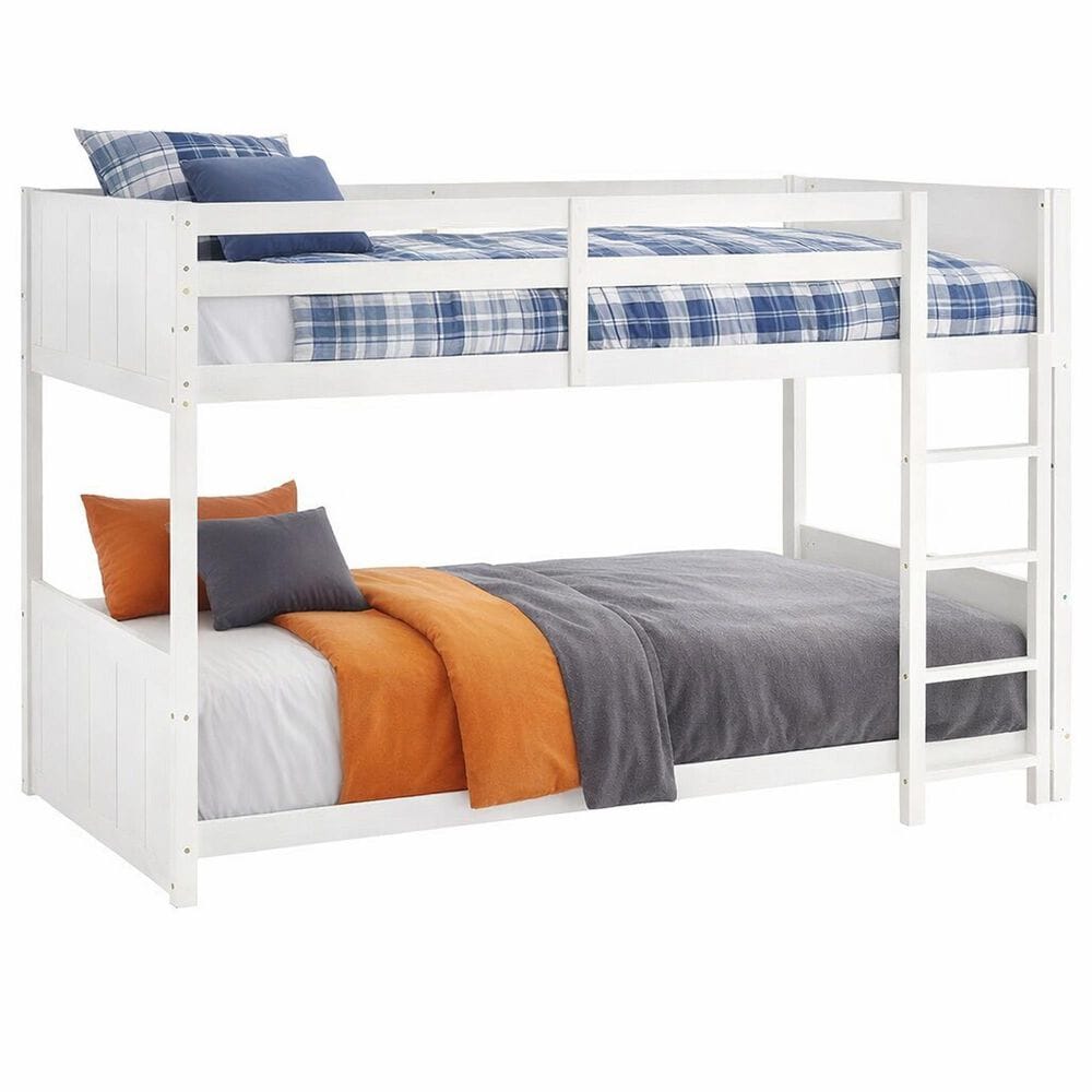 Linden Boulevard Dalton Low Profile Twin Bunk Bed in White, , large