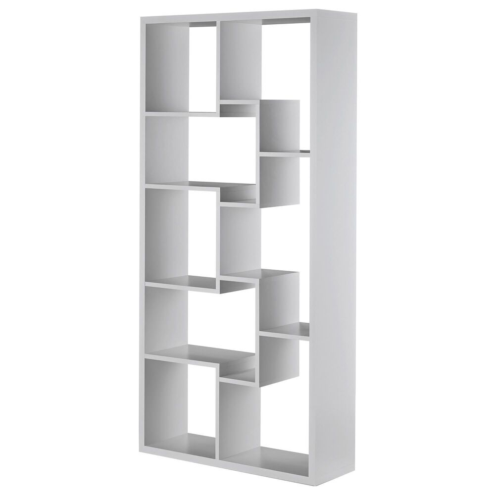 Furniture of America Zayas 12-Shelf Bookcase in White, , large