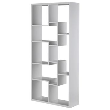 Furniture of America Zayas 12-Shelf Bookcase in White, , large