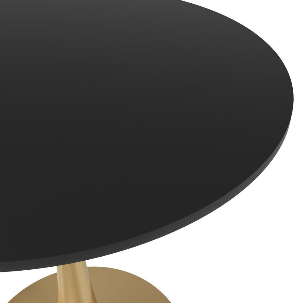 Leisuremod Bristol 27&quot; Round Dining Table with MDF Top in Gold and Black - Table Only, , large