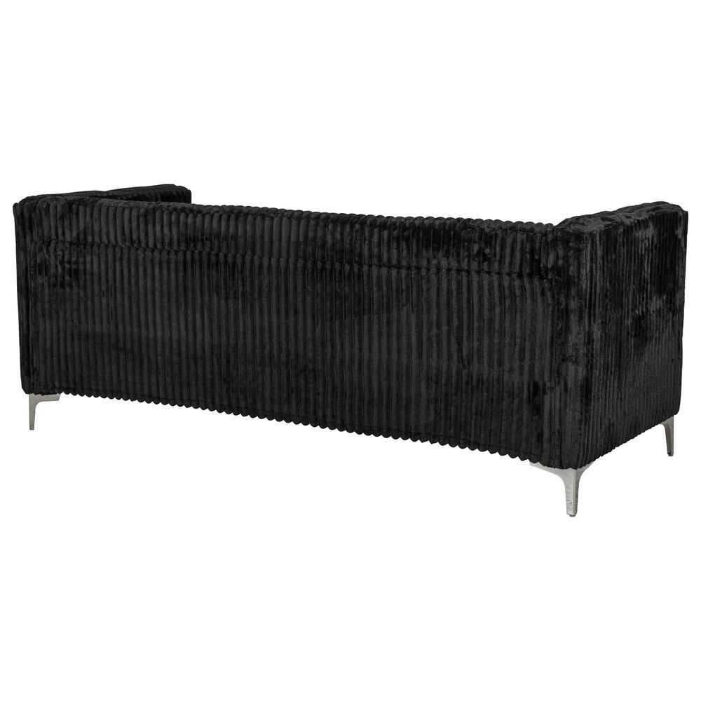 Titanic Furniture Austin Stationary Sofa in Black Velvet, , large