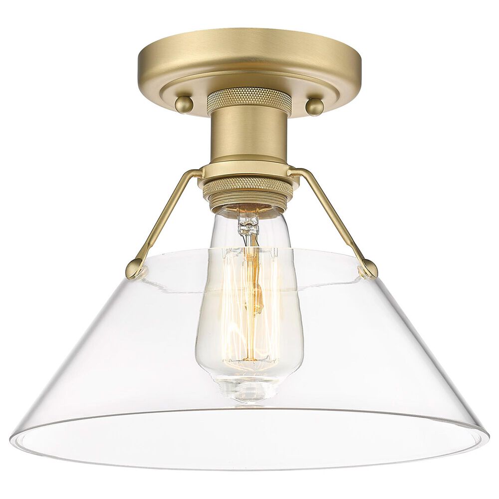 Golden Lighting Orwell Flush Mount with Clear Cone in Brushed Champagne Bronze, , large