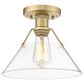 Golden Lighting Orwell Flush Mount with Clear Cone in Brushed Champagne Bronze, , large