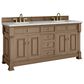 James Martin Vanities Brookfield 72" Double Bathroom Vanity in Pecan with 3cm Eternal Jasmine Pearl Quartz Top and Rectangular Sinks, , large
