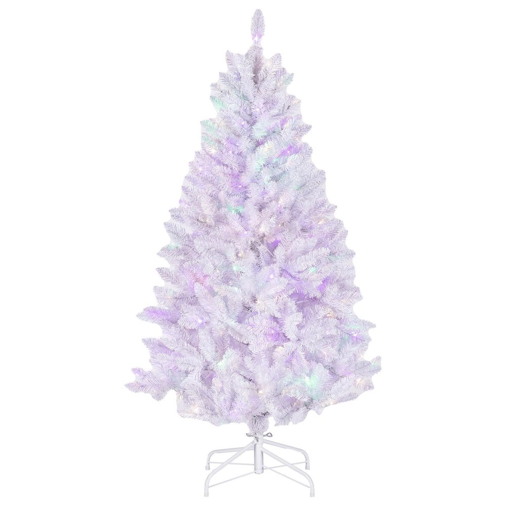 The Gerson Company 5&#39; Parkview Pine Artificial Christmas Tree with Multicolored LED Lights in White, , large