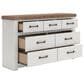 Ashley Savonport King Storage Bed with Dresser Chest and 2 Nightstands in White and Brown, , large