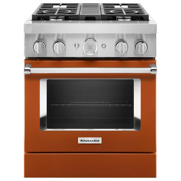 KitchenAid 4.1 Cu. Ft. Freestanding Dual Fuel Range with True Convection in Scorched Orange, , large