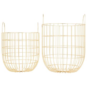 Maple and Jade Storage Basket in Gold (Set of 2), , large